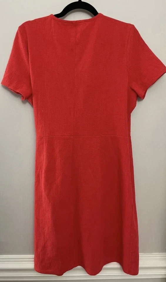 Красный J.Crew опрятный минималистский Summer хлопок галстук талии надежном платье большой - Изображение 2 из 4