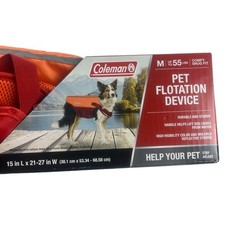 Coleman Dog Life Jacket Size M Orange Outdoor Safety Handle Buoyancy Active