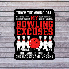 Bowling Humor Sticker Vinyl Decal My Bowling Excuses Funny League Player