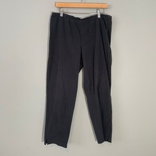 Eileen Fisher Tapered Ankle Pants Women Size L Gray Organic Cotton Side Zip Slit