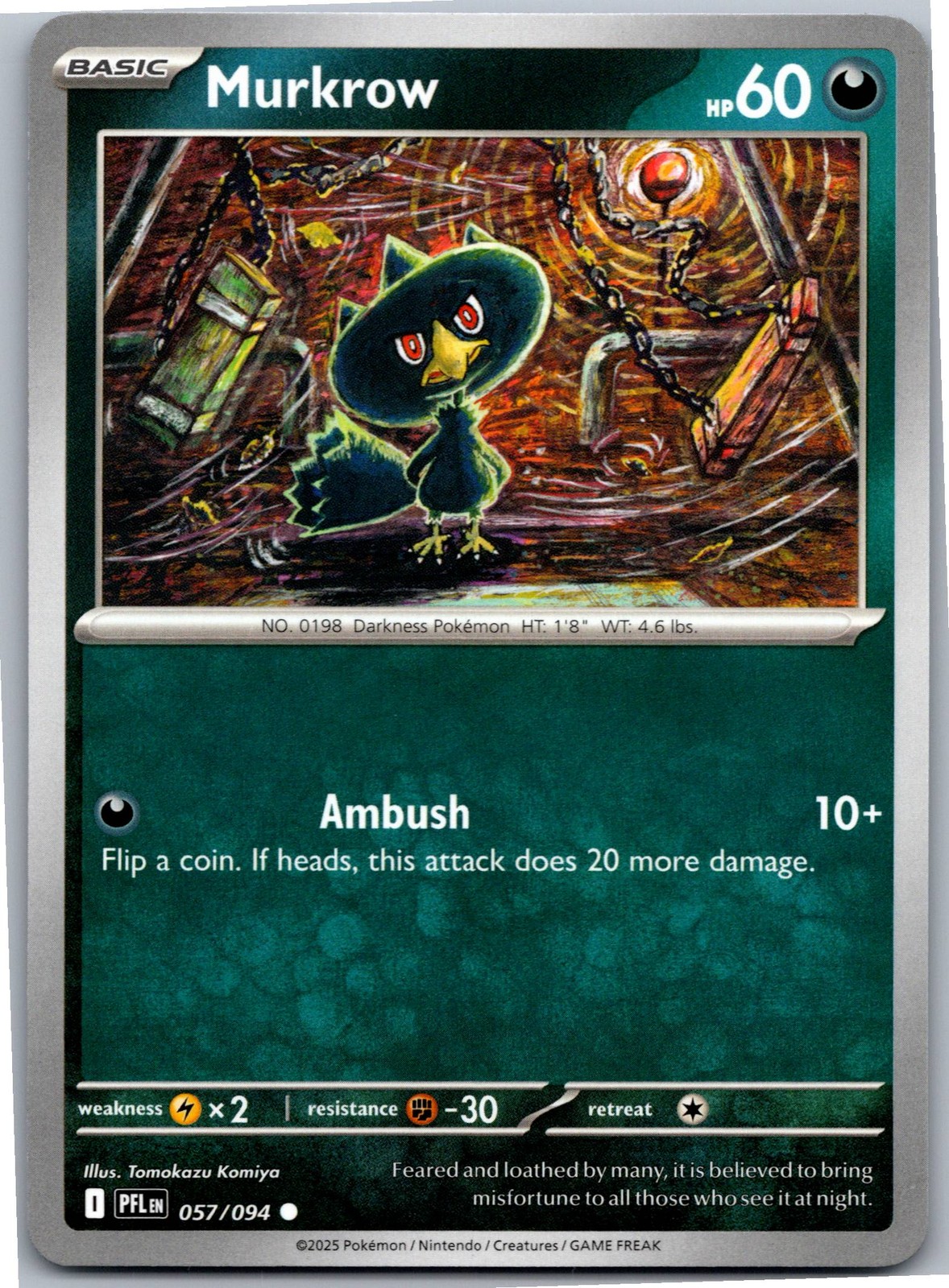 Murkrow - ME02: Phantasmal Flames 057/094 - Common - NM Pokémon TCG