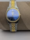 Vintage Seiko SQ President Watch 36mm Blue Two Tone Day Date Works Fine $59.99