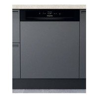 Hotpoint H3BL626BUK Semi-Integrated Dishwasher 14-Place Black Fast 30-Min Wash