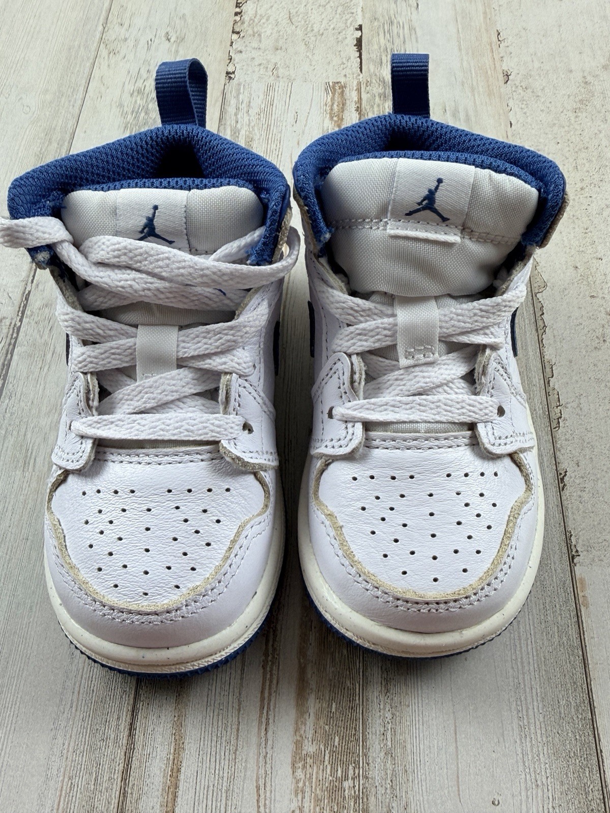 Air Jordan 1 Mid Se TD White Sail Industrial Blue FN7537-141 - Size 5C Toddler