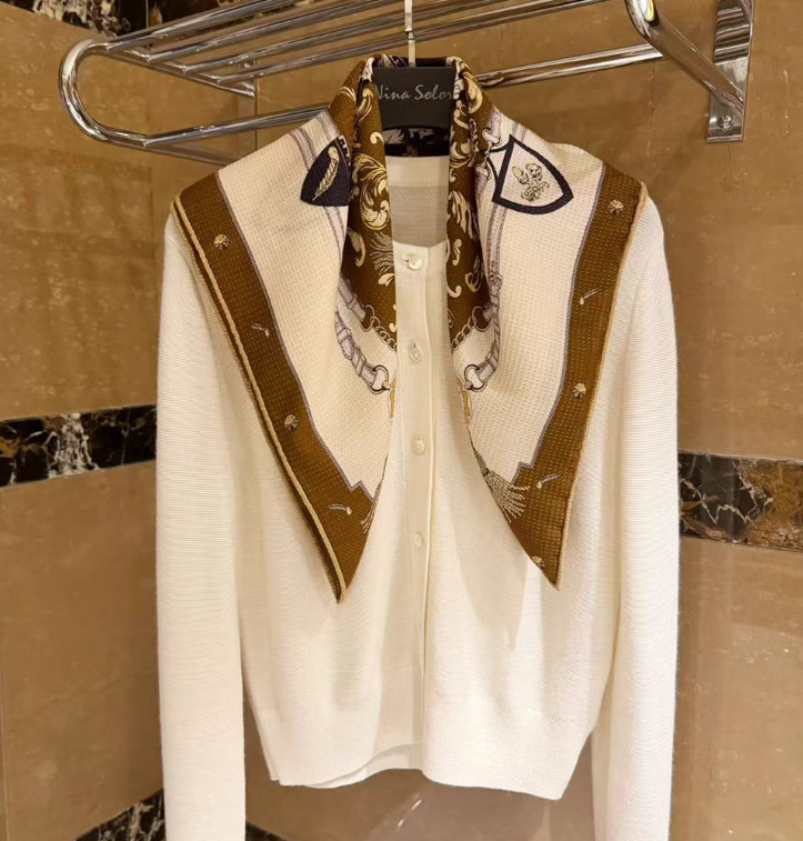 Luxury 70% Cashmere 30% Silk Floral Double-Face Shawl Wrap Scarf 63x63cm