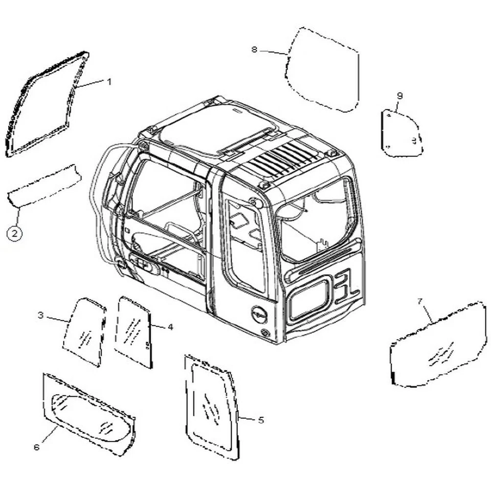 Lower Windshield Glass Fits John Deere Replaces 4369588 - Image 2 of 4
