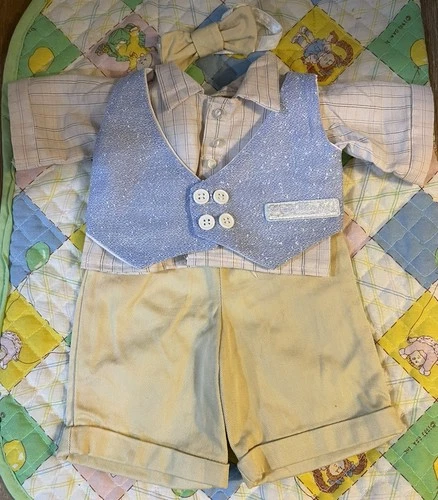 VINTAGE CABBAGE PATCH KIDS  BOY DOLL OUTFIT SUIT BOW TIE