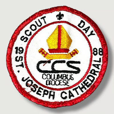 Boy Scouts Scout Day St Joseph Cathedral Columbus Diocese 1988 Vintage Patch IBX