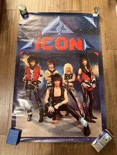 Vintage 1984 ICON Promo Poster Capitol 80’s Rock Band New Old Stock