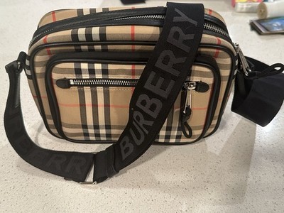 Burberry Crossbody Bag Brown Canvas Burberry Vintage Check and Leather Crossbody