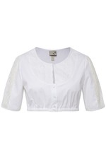Ulla Popken Damen große Größen Dirndlbluse Spitzendetail Rundhals Halbarm 816304