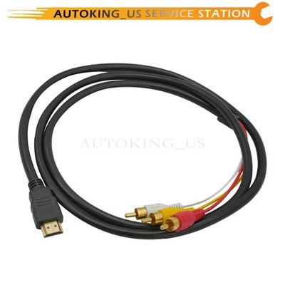 HDMI To 3 RCA S-Video AV Audio Component Cable Adapter 1080P Fit HDTV DVD