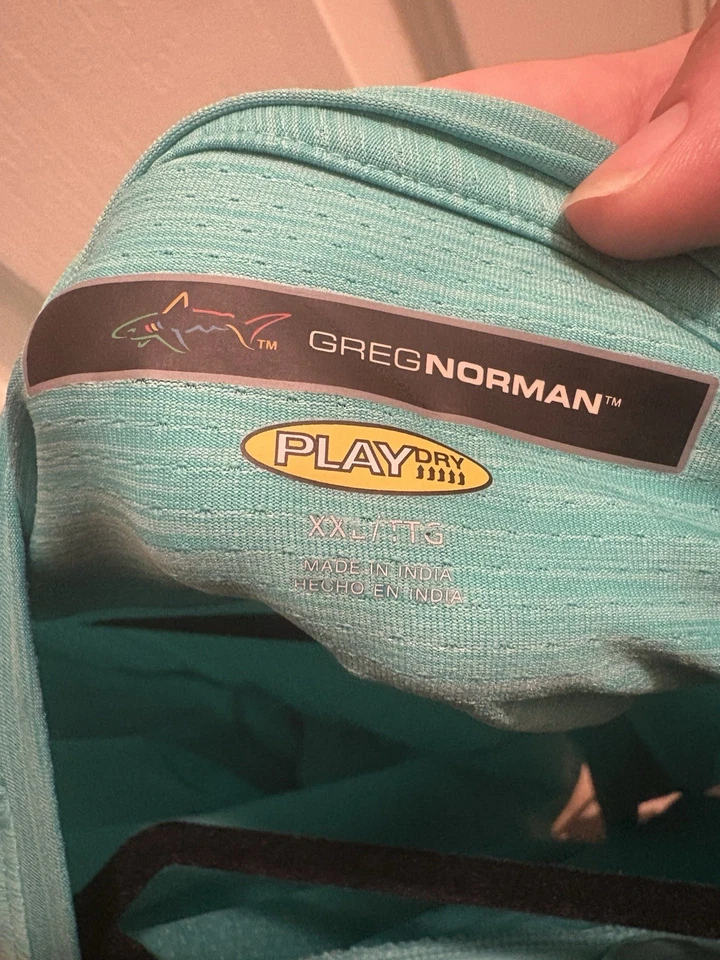 Greg Norman Play Dry Golf Long Sleeve Shirt XXL Teal Men’s - Image 3 of 4