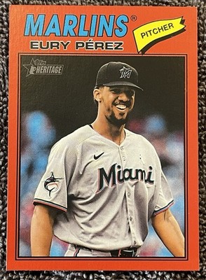 2026 Topps Heritage - Eury Perez #18 Red Border