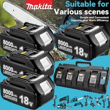 2PACK For Makita 18Volt 8.0Ah LXT Li-Ion Battery BL1860B BL1830 BL1850 / Charger