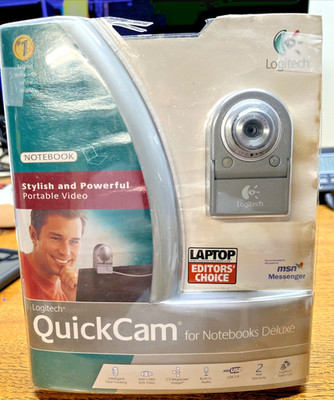 Logitech QuickCam For Notebooks Deluxe USB Web Cam V-UAV35 W/ Case OPEN BOX