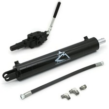 Log Splitter Hydraulic Cylinder Valve Hose & Fittings Kit 4" Bore 24" 3500 PSI