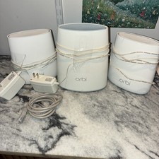 Netgear Orbi RBR40 Router  2 RBS20 Satellites w/ Cords  A Cable