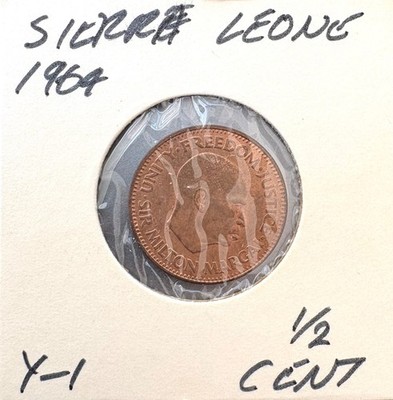 Sierra Leone 1/2 Cent, 1964, AU, combined shipping