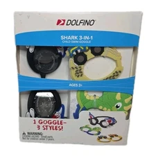 Dolfino 3-in-1 Swim Goggles Set  Sharks, Dino, & Trucks  Kids Unisex Multi