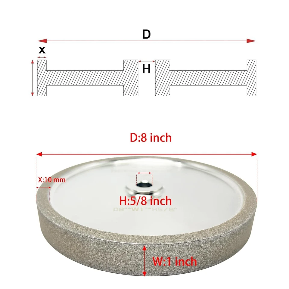 CBN Grinding Wheel 8 inch 180 Grit for Sharpening Woodturning Tools - Image 4 of 4