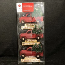 Winter Wonder Lane Country Christmas Truck/Trees Decorative Ornaments -Set of 3