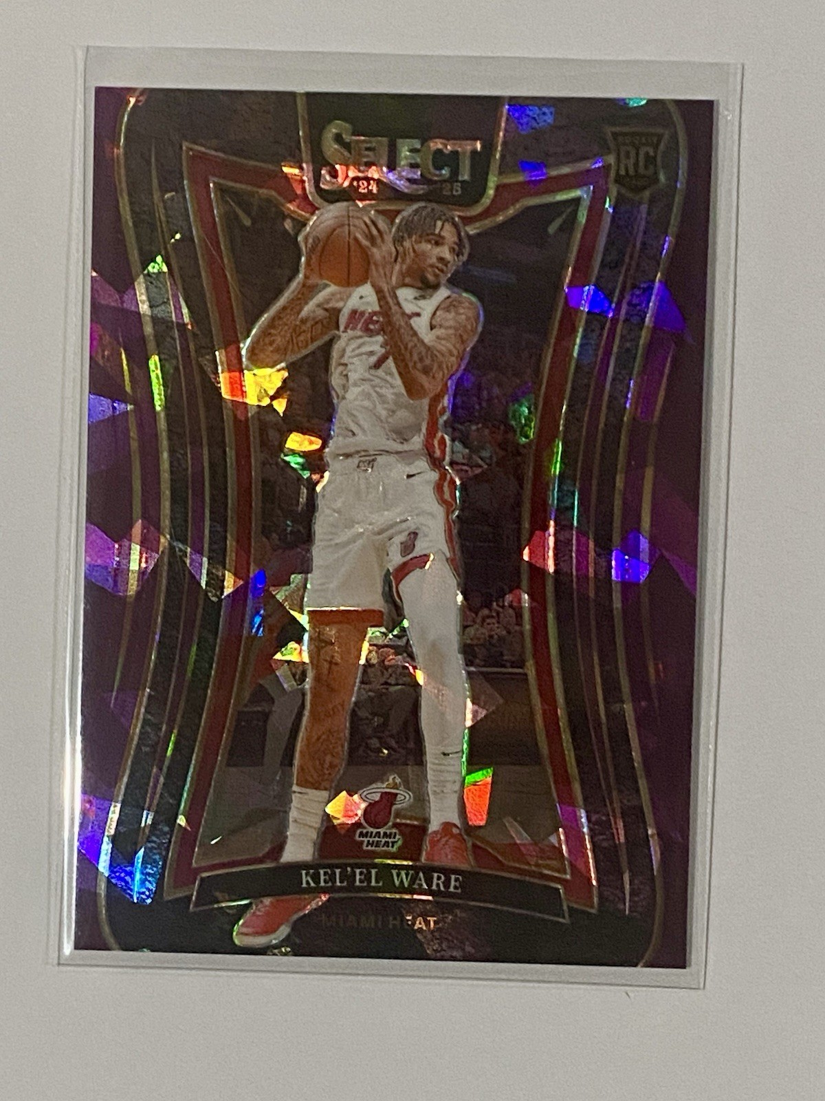2024-25 Panini Select - Kel'el Ware #372 Purple Cracked Ice Prizm /99 (RC) Heat