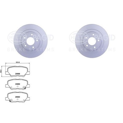 HELLA BREMSSCHEIBEN + BELÄGE HINTEN passend für ASX OUTLANDER 4008 C4 Aircross