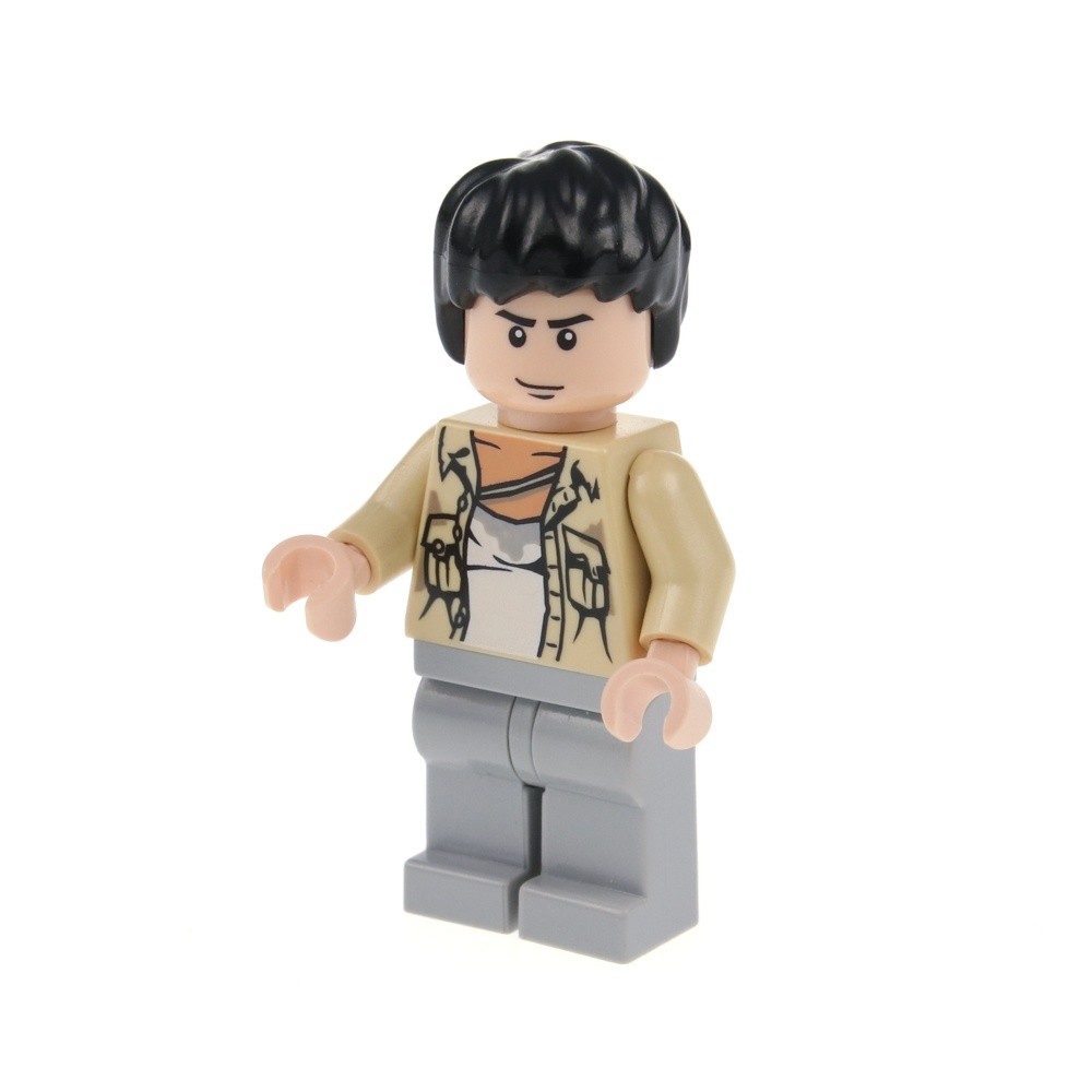 1x LEGO Indiana Jones Minifigure Satipo Shirt Pockets Black Hair 7623 iaj010