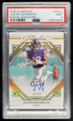 2022 Panini Flawless Justin Jefferson Frame Signatures Auto #/25 #FFS-JJ PSA 9