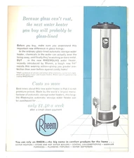 VTG Rheem Rheemglas Water Heater Instruction Manual Paper ONLY Good Condition