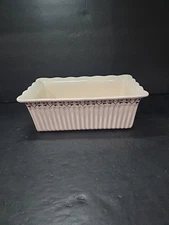 Paula Deen Fall Harvest Stoneware Loaf Casserole Dish, 9x5 Scalloped Dish Ribbed