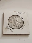 1943-S Walking Liberty Half Dollar, 90% Silver, USA 50c, San Francisco Mint