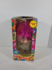 Trolls Dolls Baby Giant Size Moveable Arms Pink Hair Vintage New No. 4150