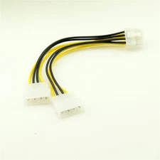 ATX 8 Pin EPS12V to Dual 4 Pin Molex Male Motherboard Power Supply Adapter Cable