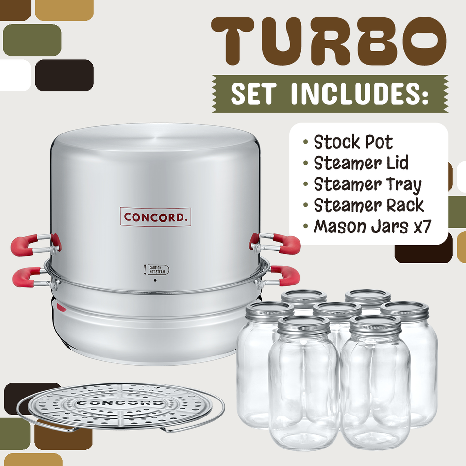 CONCORD Stainless Steel Turbo Steam Canner Canning Steamer Pot Set | eBay
