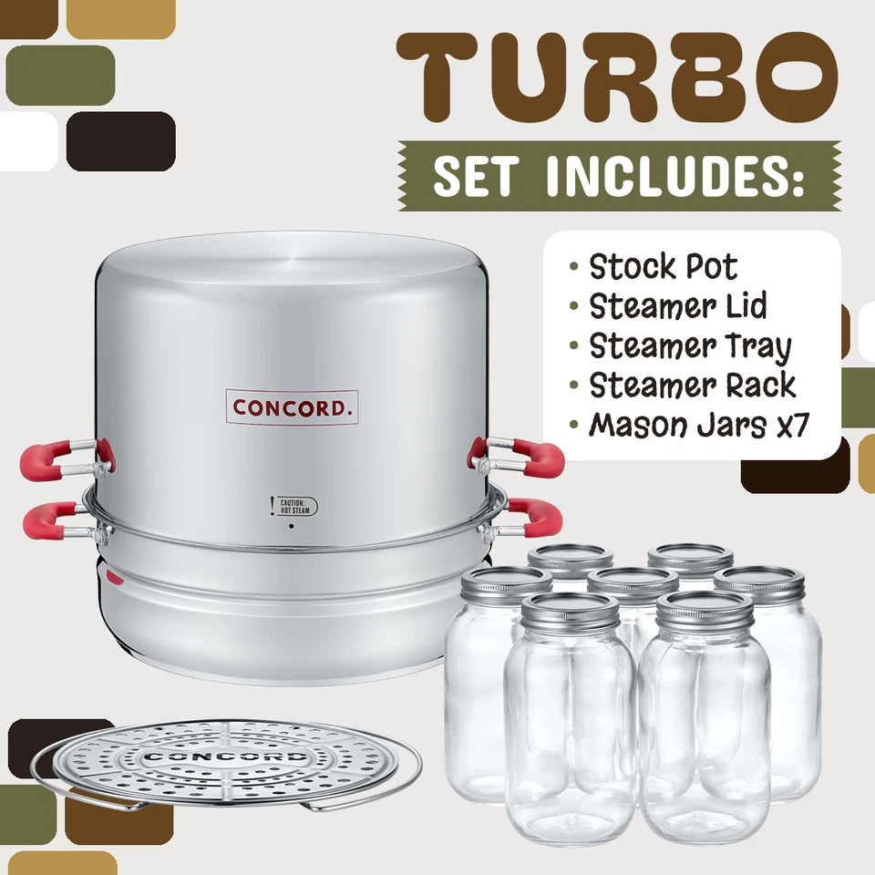 CONCORD Stainless Steel Turbo Steam Canner Canning Steamer Pot Set - Image 3 of 4