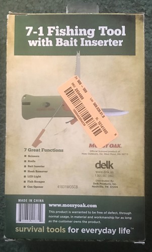 Mossy Oak 7-1 fishing Tool w/ Bait Inserter  - Afbeelding 2 van 3