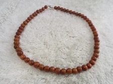 Wood Bead Necklace (D49)