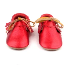 Starbie baby Moccasins metallic red baby shoes toddler moccasin girl shoe oxford
