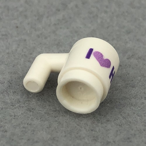 LEGO 3899pb007 White Minifigure, Utensil Cup W/ I' Heart 'HLC' Pattern - Picture 2 of 3