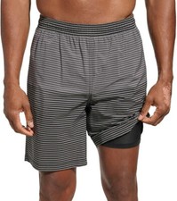 Kirkland Signature Men's Quick Dry w/Inner Liner Swim Short, Black, L
