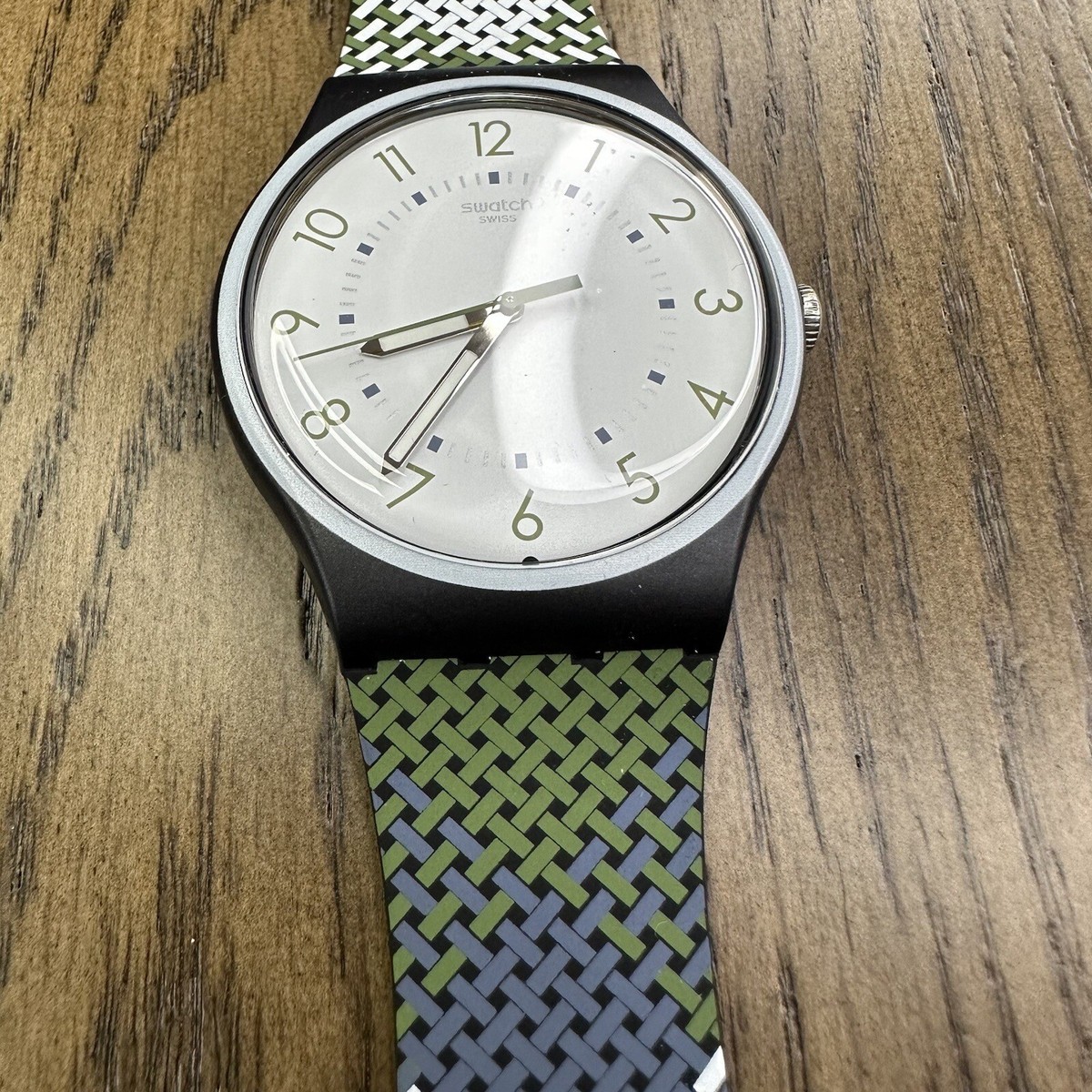 Swatch Watch - SUON115 - PULL-OVER NEW✓ Swatch PULL-OVER New Gent Black Green Blue Silicone  main image 2
