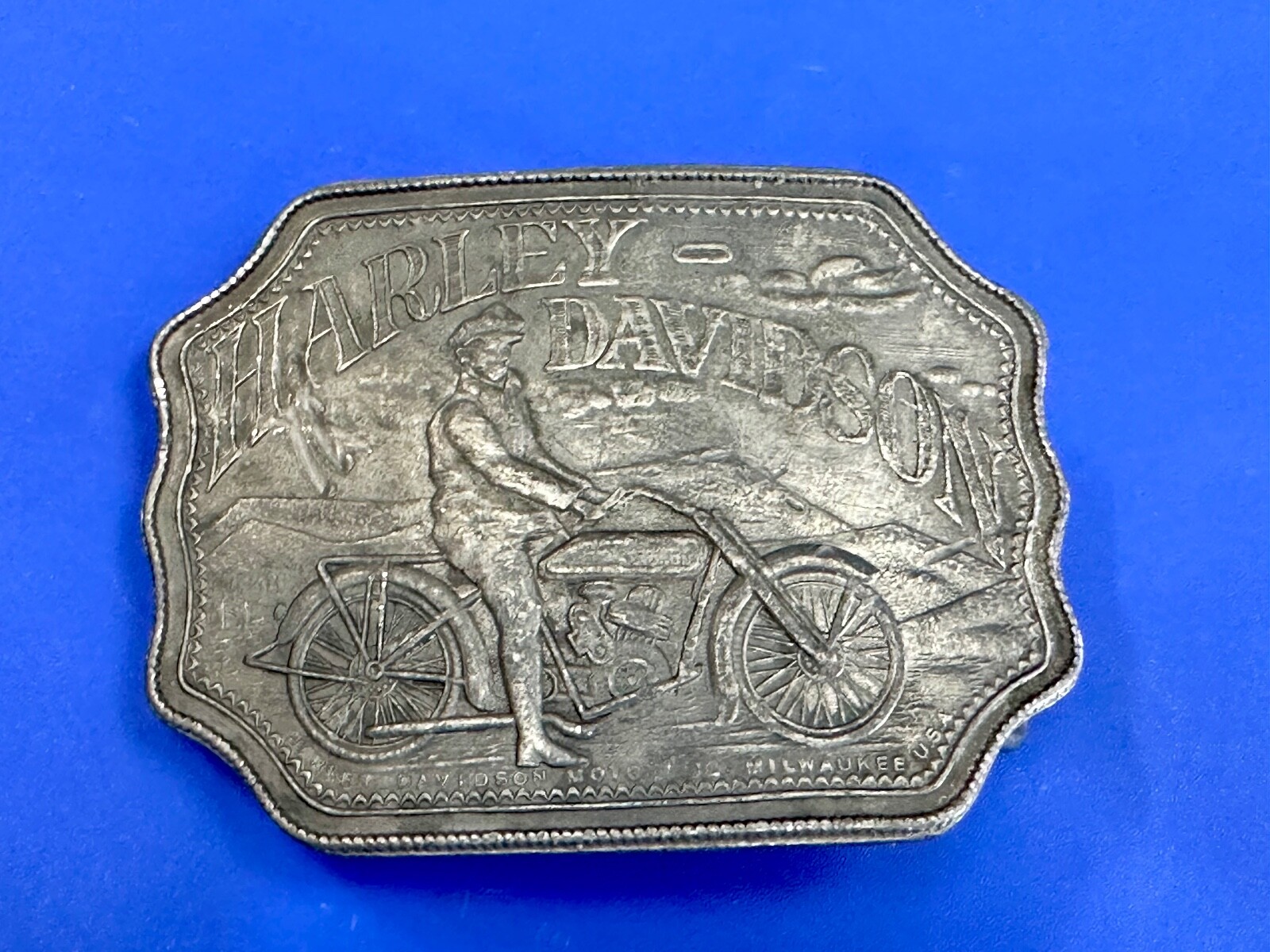 Collectors Harley Davidson Motorcycles Montauk Silver Co Belt Buckle,  England 