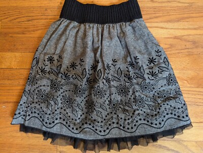 Jupe Joe Benbasset Noire Plissée – Femme M – Floral Longueur Genou – Coton