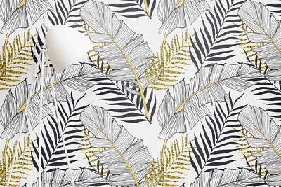 3D Hand Drawn Leaf Texture Self-adhesive Removable Wallpaper Murals Wall