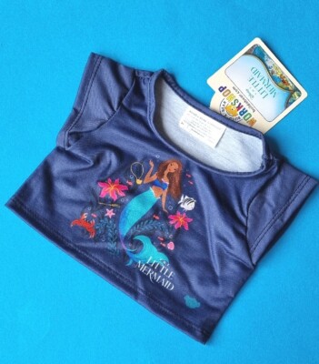 Disney THE LITTLE MERMAID Build A Bear T-Shirt Geburtstagsgeschenk brandneu mit Etikett 