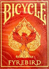Bicycle Fyrebird Playing Cards Made in USA, Red, Classic Air-Cushion Finish