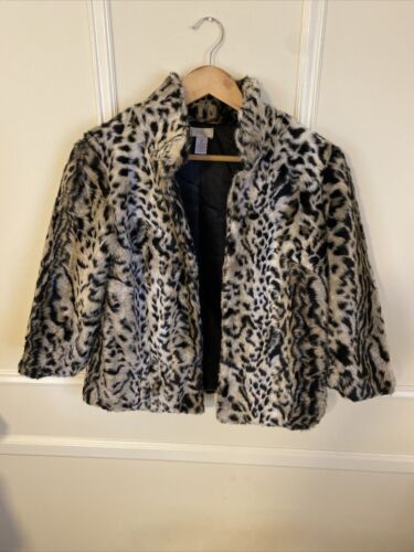 Chico's Cropped Faux Leopard Jacket Size 0 Vintag… - image 1