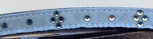 "NINE WEST" BLUE SATIN WITH RHINESTONE DESIGNER CHOKER NECKLACE 594 - Picture 2 of 2